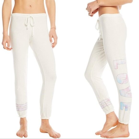 New With Tag Chaser Painted Love Cozy Drawstring Joggers Sweatpants - Picture 1 of 14